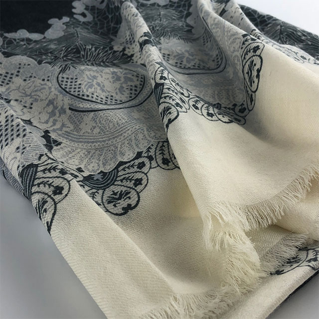 Großhandel Designer Fine Art Printed 100% Wolle Scarfa Wrap Custom Printing Wolle Wrap Schal