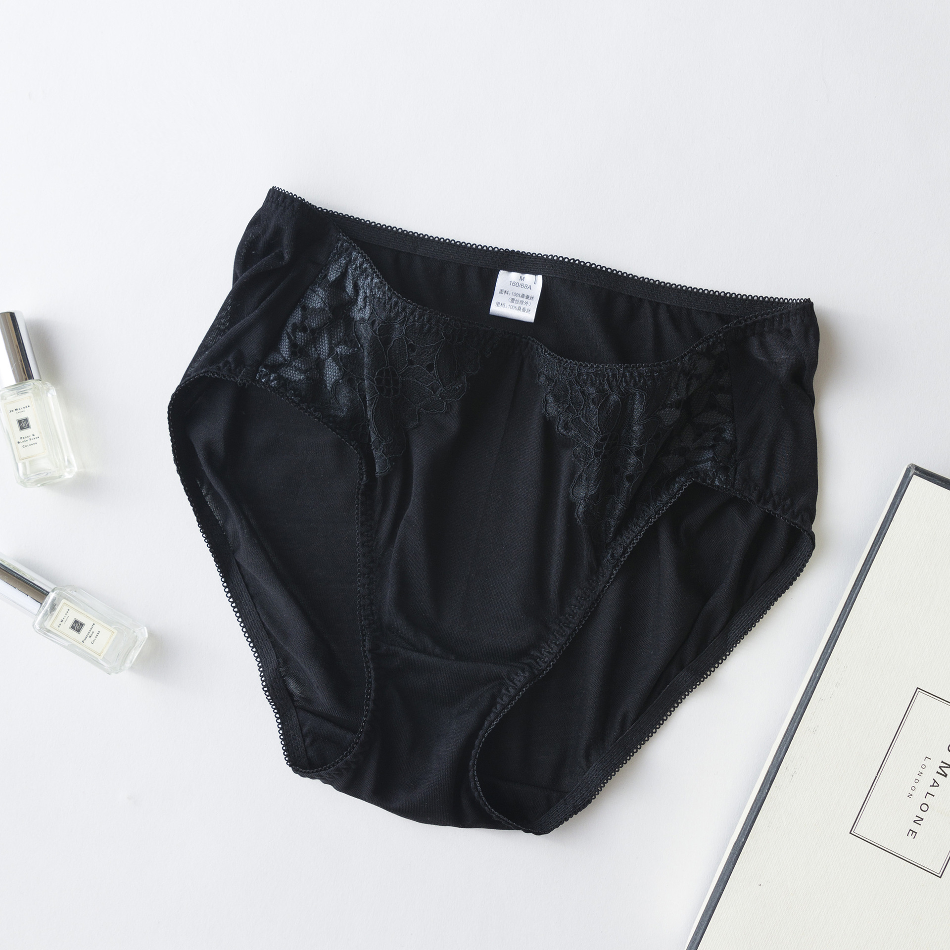 Großhandel Sexy Spitze Schwarze Seide Unterhose Unterwäsche Höschen für Frauen