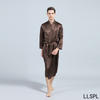 100% Mulberry Seide Personalisierte Luxus -Luxus -Dressingkleid für Lounge -Roben