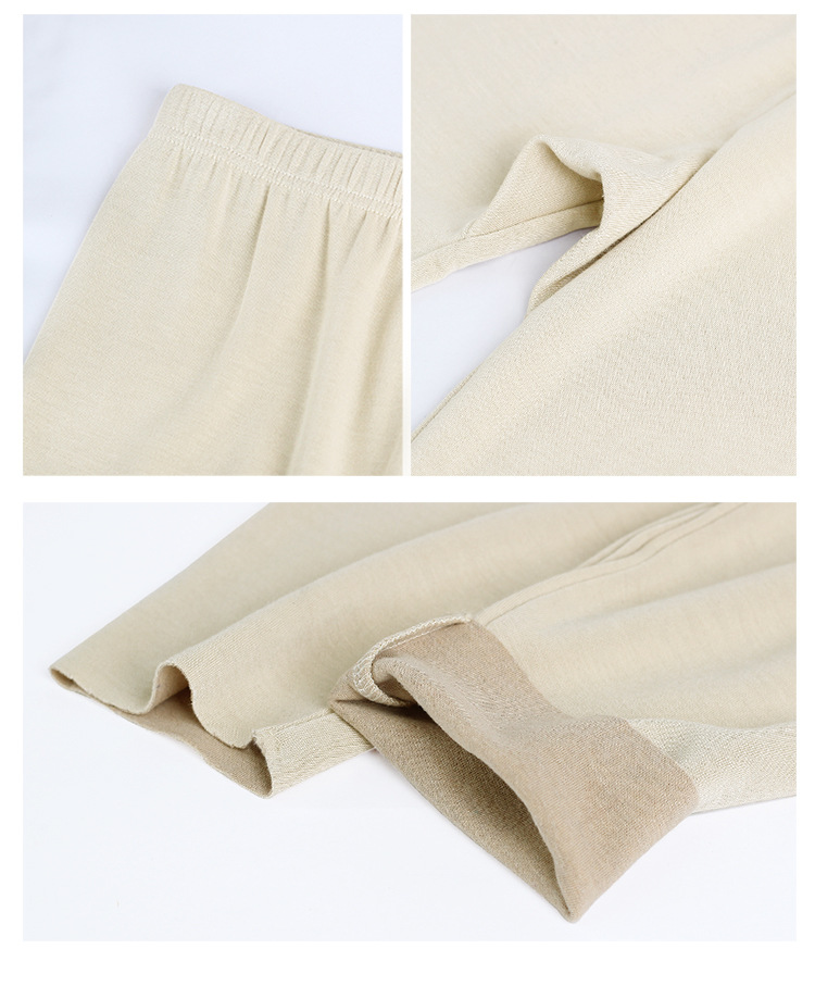 Custom Lable Silk Thermounterwäsche Schwarz Lange Unterhosen Set für Damen